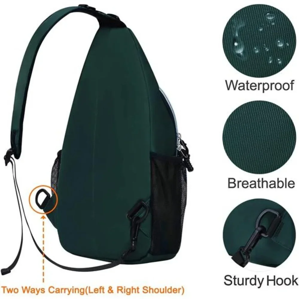 Multipurpose Crossbody Shoulder Bag Travel Hiking Daypack, Peacock Green